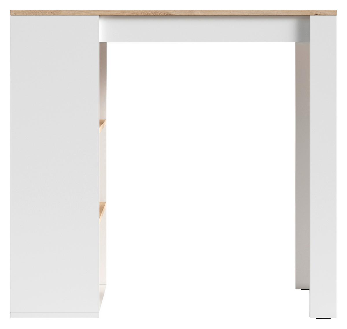 Bartisch Moby Weiß/Eiche ca. 110x50x104 cm - Weiß/Eiche Artisan, MODERN, Holzwerkstoff (110/50/104cm) - MID.YOU