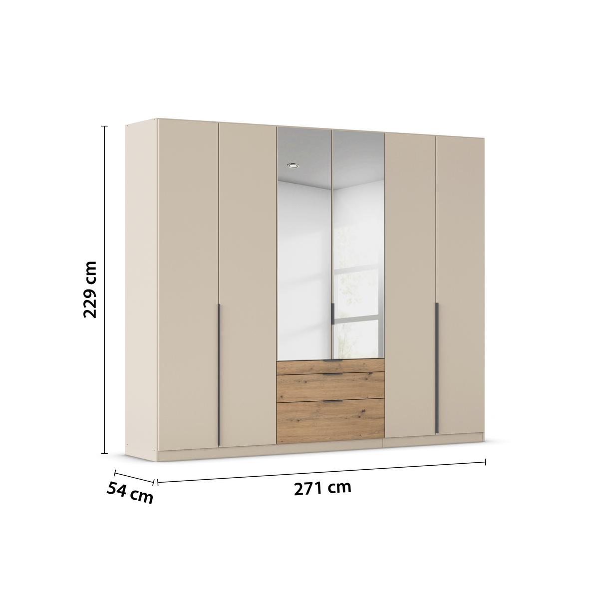 DULAP USI ROTATIVE ALABAMA - argintiu/culoare lemn stejar, Modern, material pe bază de lemn (271/229/54cm) - Modern Living