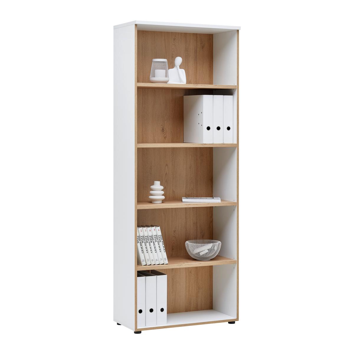 Polc Dallas - Artisan tölgy/fehér, Modern, faalapú anyag (75/197/38cm) - Mömax