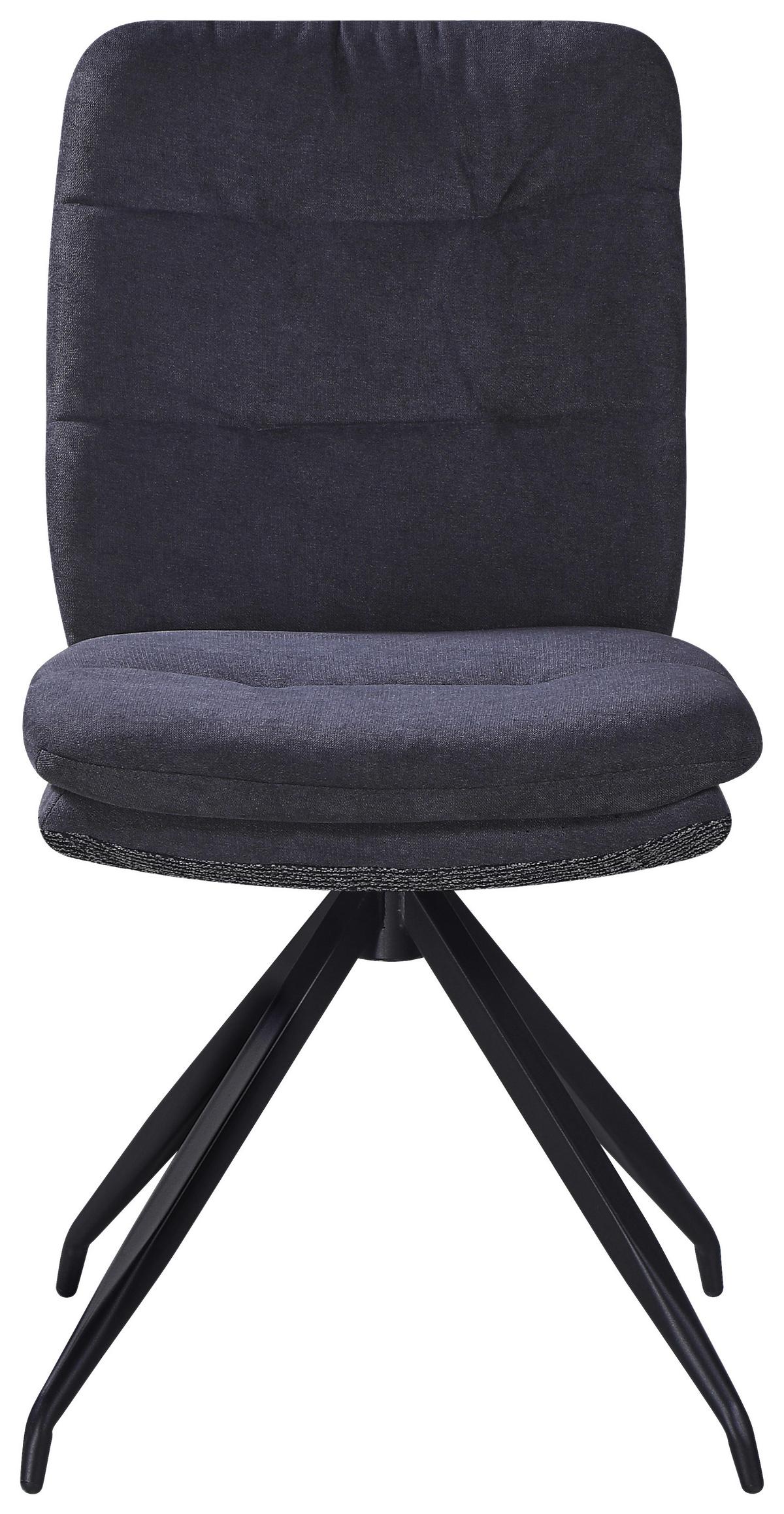 Stuhl Nova Grau - Schwarz/Grau, MODERN, Textil/Metall (48/89/67cm) - Premium Living