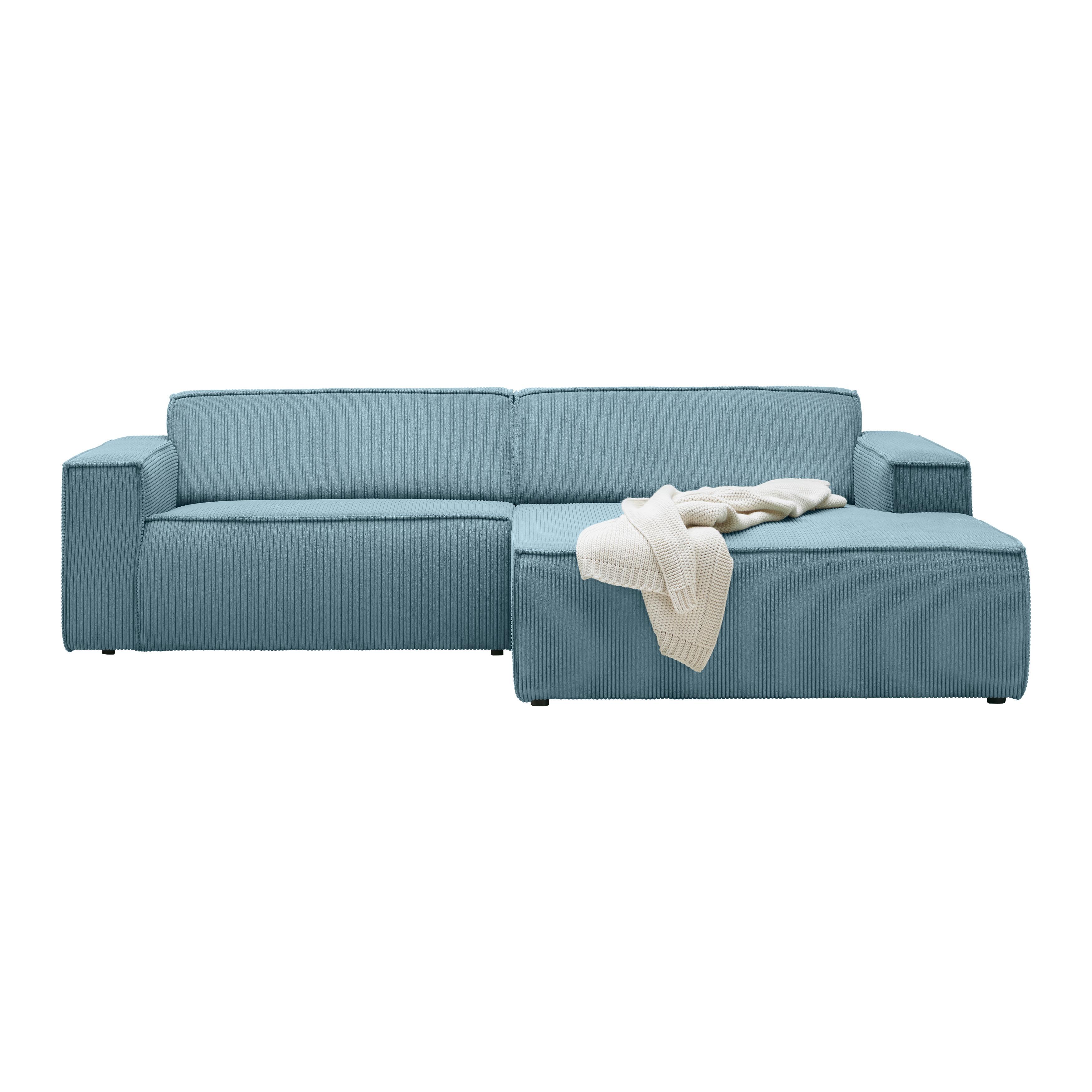 Wohnlandschaft Loft in Türkis - Türkis/Schwarz, MODERN, Textil/Metall (265/75/172cm) - Mömax