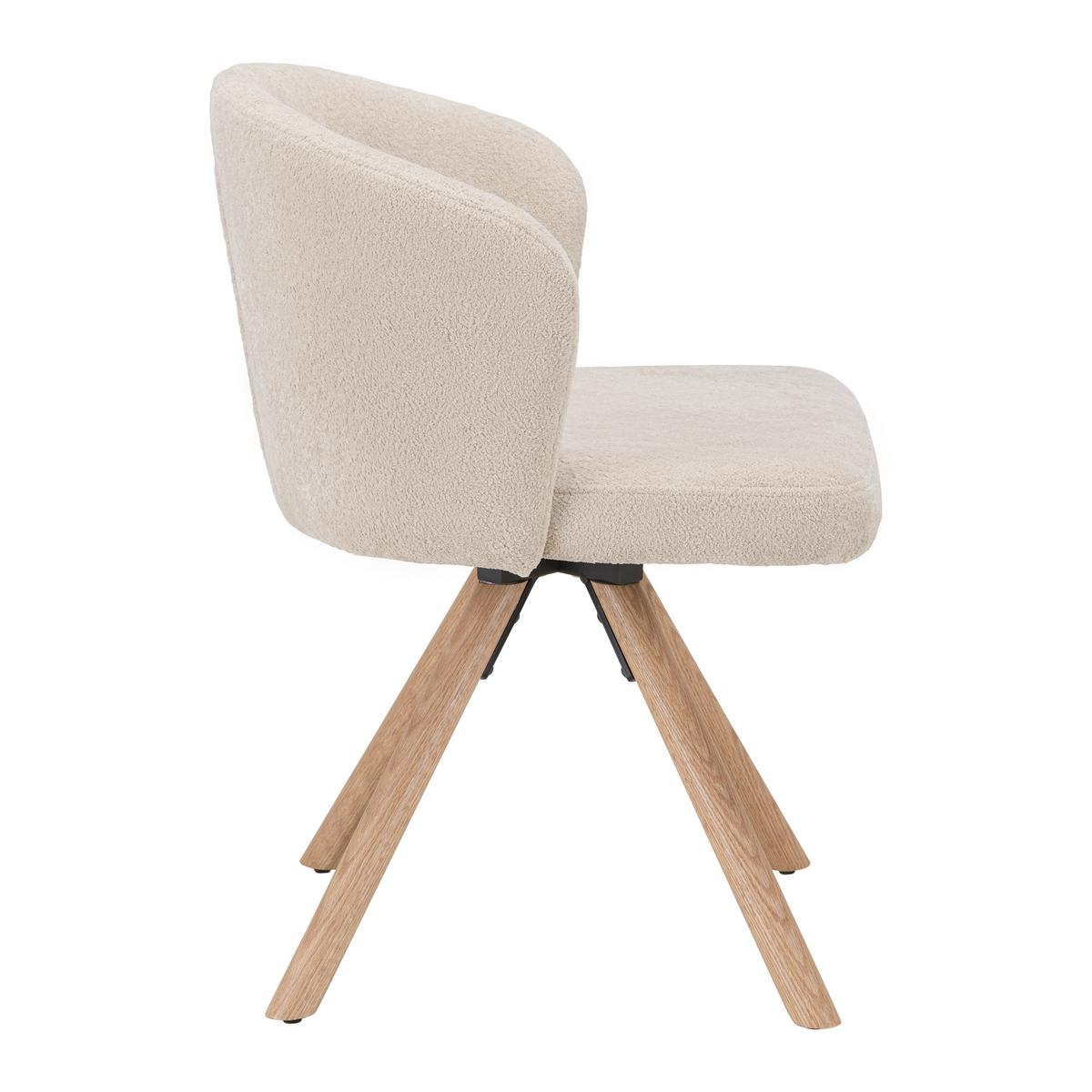 Stuhl Frida Beige/eichefarben - Eichefarben/Beige, Modern, Holz/Textil (57/76/57cm) - Mömax