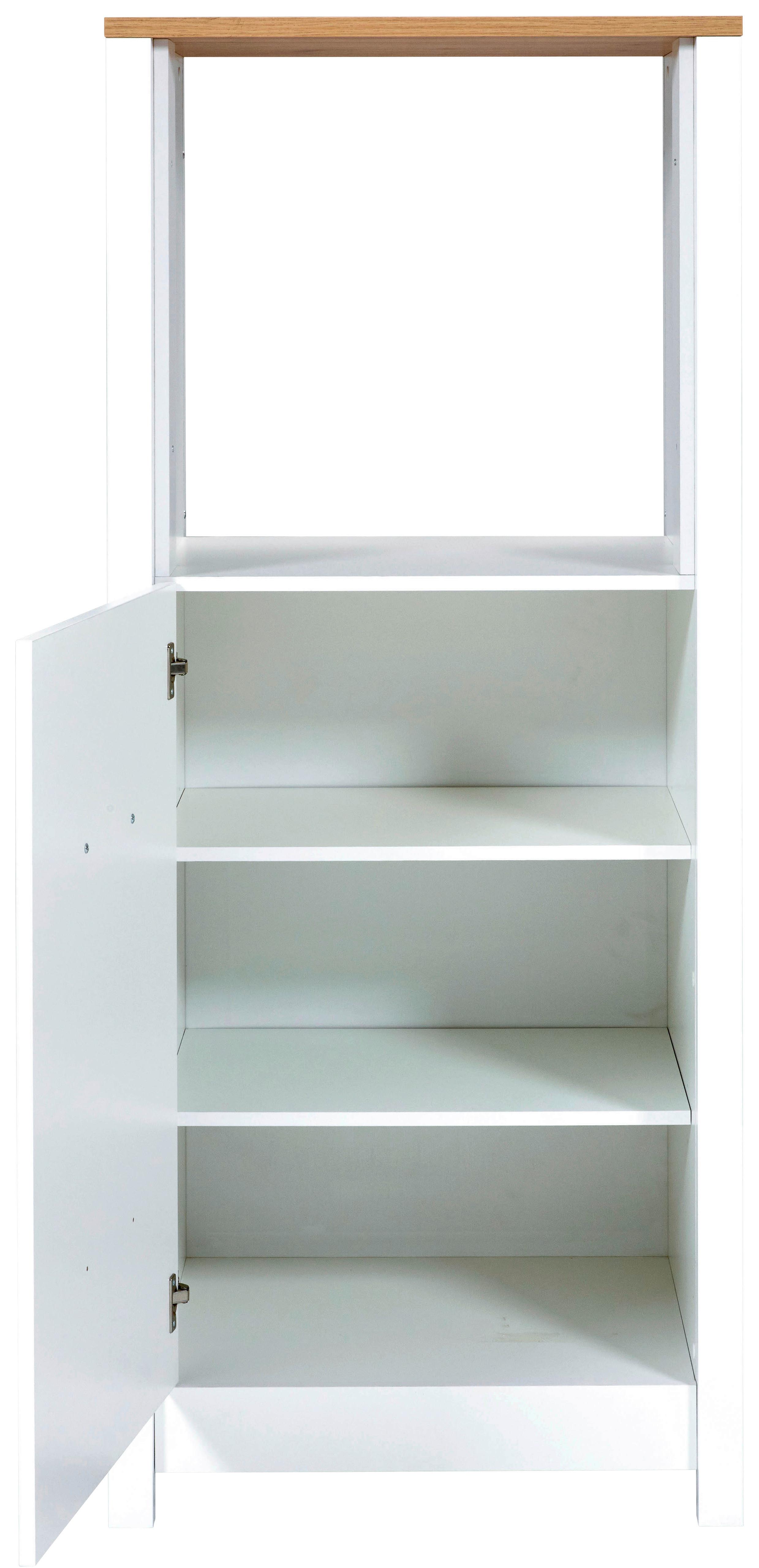 Geräteumbauschrank Sicilia Weiß/Eiche Artisan - Silberfarben/Weiß, MODERN, Holzwerkstoff/Metall (70/167/60cm) - Mömax