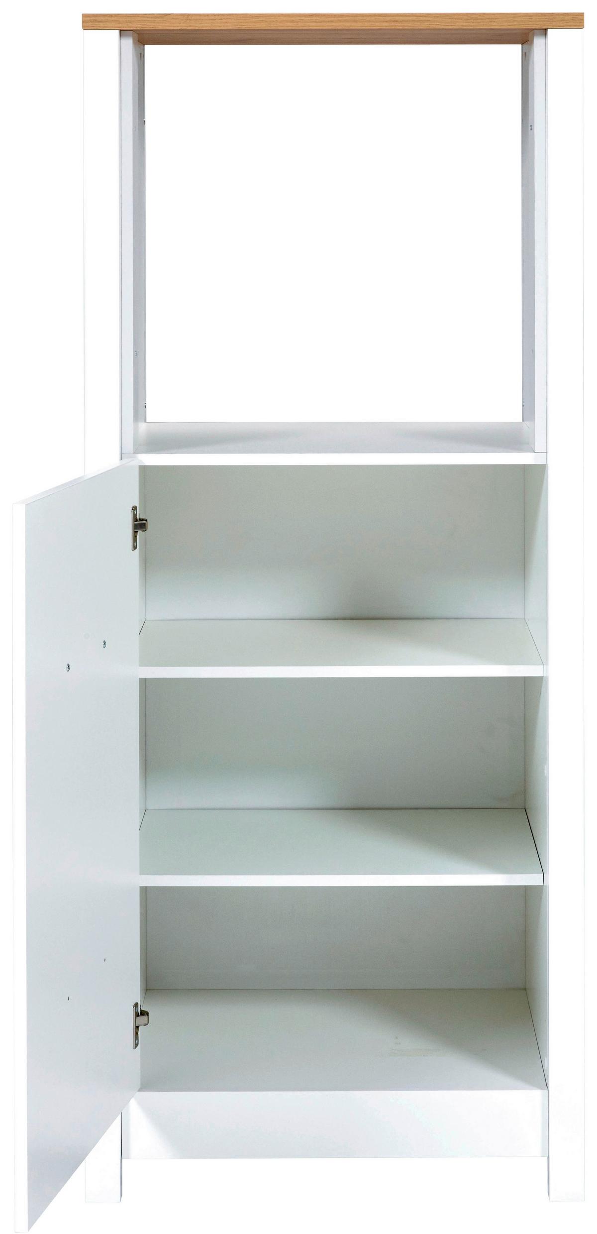Geräteumbauschrank Sicilia Weiß/Eiche Artisan - Silberfarben/Weiß, MODERN, Holzwerkstoff/Metall (70/167/60cm) - Mömax