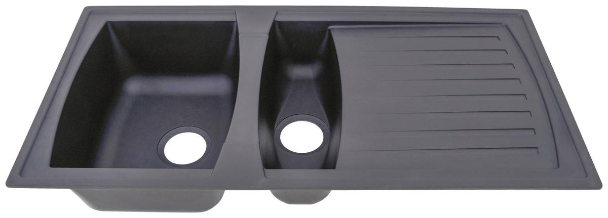 Einbauspüle Boston ca. 100x20x50 cm Grau - Grau, Trend, Glas/Kunststoff (100/20/50cm) - Respekta