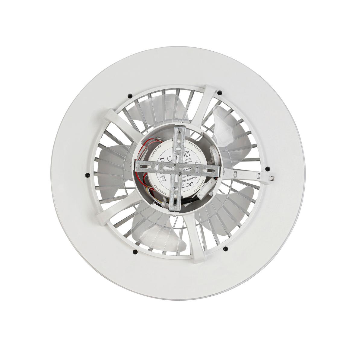 WENTYLATOR SUFITOWY ANGELA - biały/przezroczysty, Trend, tworzywo sztuczne (45/16cm) - Novel