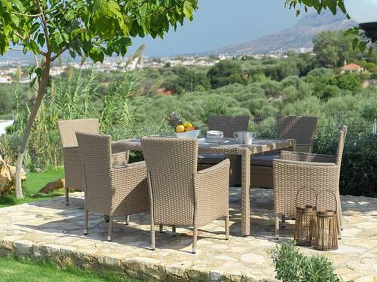 Vrtna Garnitura Porto Rio, Svetlo Rjava, Siva, 7-Delno - svetlo rjava/siva, Moderno, kovina/umetna masa (60/150/88/75cm) - Modern Living