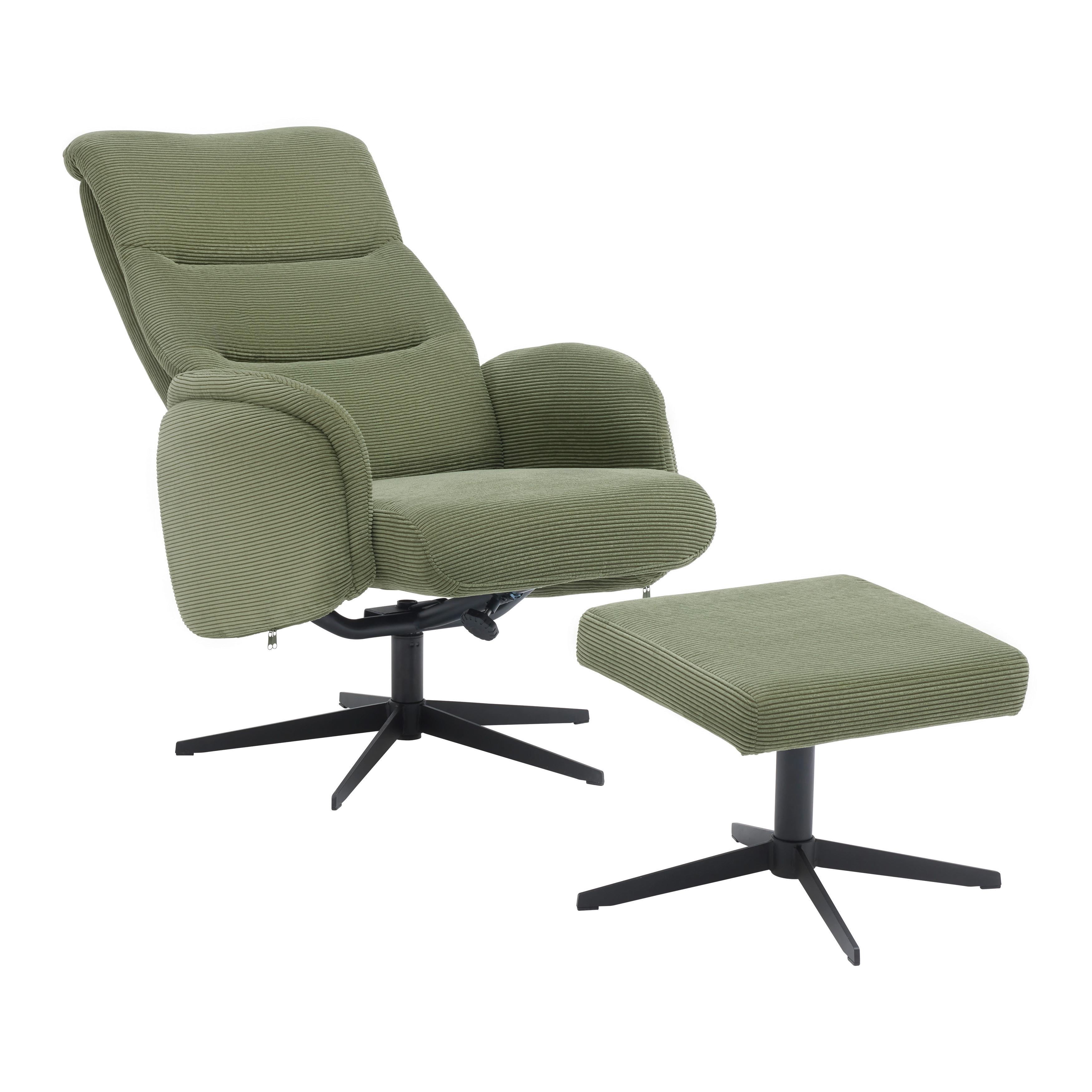 RELAXFÅTÖLJ STAR - grön/svart, Modern, metall/textil (72/105-94/91-114cm) - Mömax