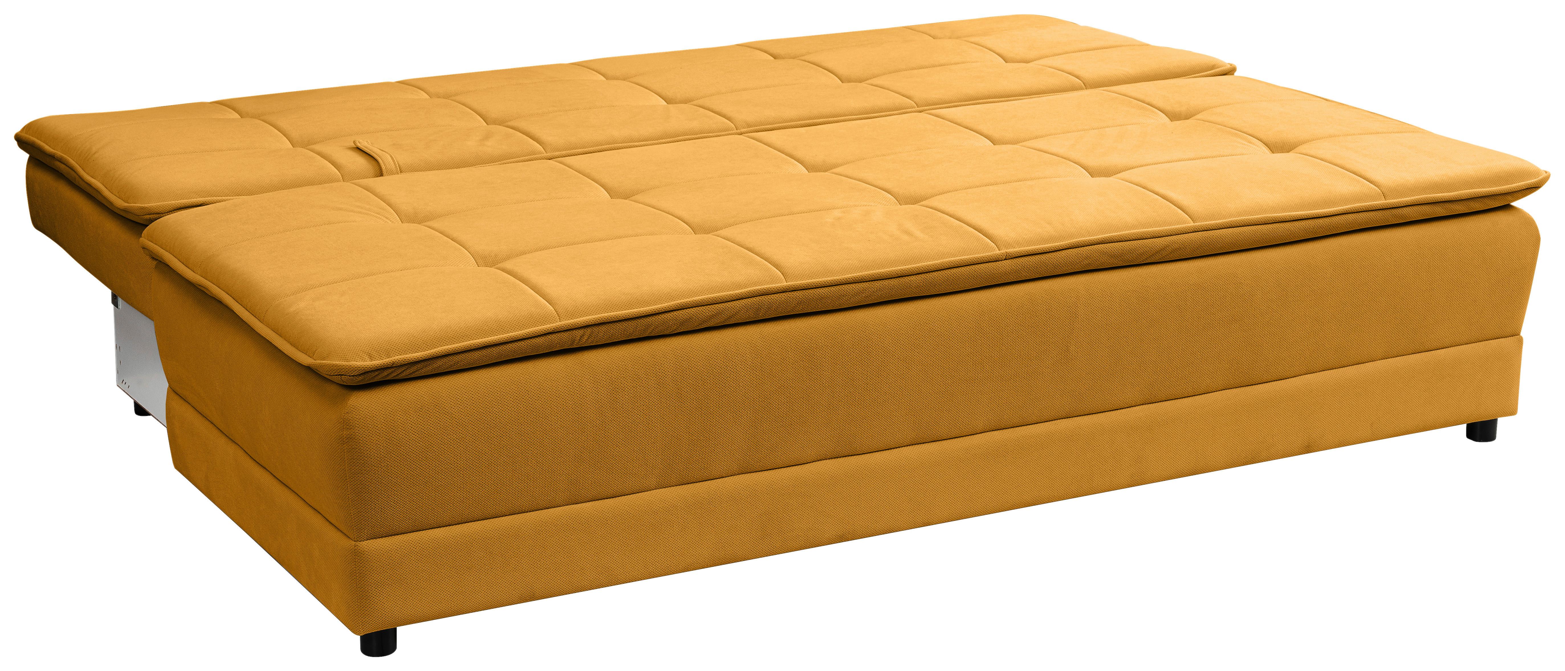 Canapea extensibila ALICE - galben, Modern, textil (202/73-92/105cm)