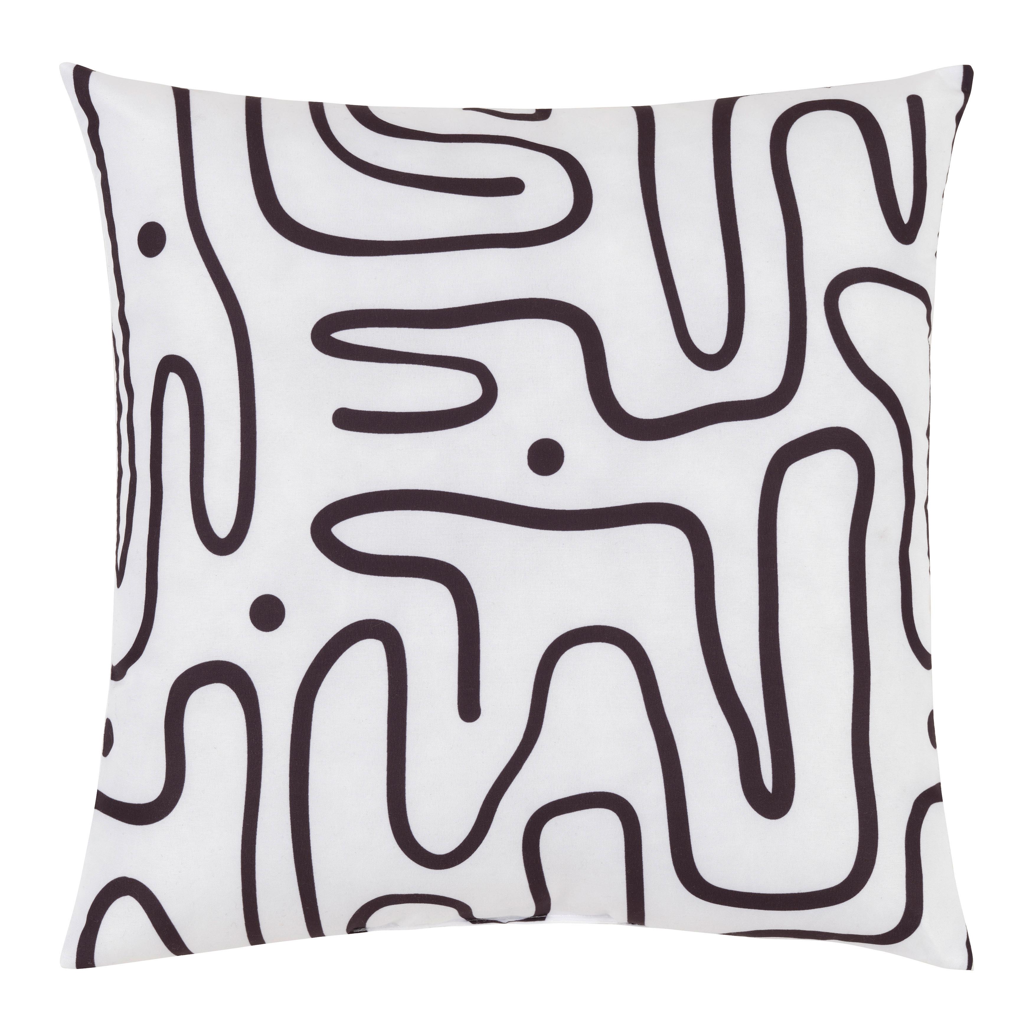 Zierkissen Betty Schwarz/Weiß ca. 40x40cm - Schwarz/Weiß, KONVENTIONELL, Textil (40/40cm) - Mömax