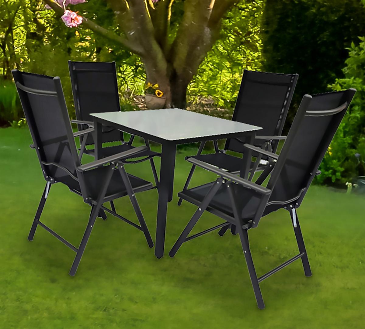 Vrtna Garnitura Gardenson, Antracit, 5-Delno - antracit, Basics, kovina/steklo - Gardenson