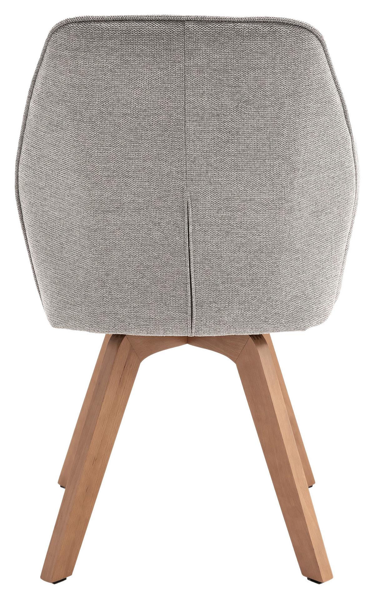 STUHL-SET TONY - Buchefarben/Hellgrau, MODERN, Holz/Textil (57/89/61cm) - MID.YOU