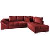 Wohnlandschaft Alvito Rot Nylon/Mikrofaser - Rot/Silberfarben, Design, Holz/Textil (298/202cm) - MID.YOU