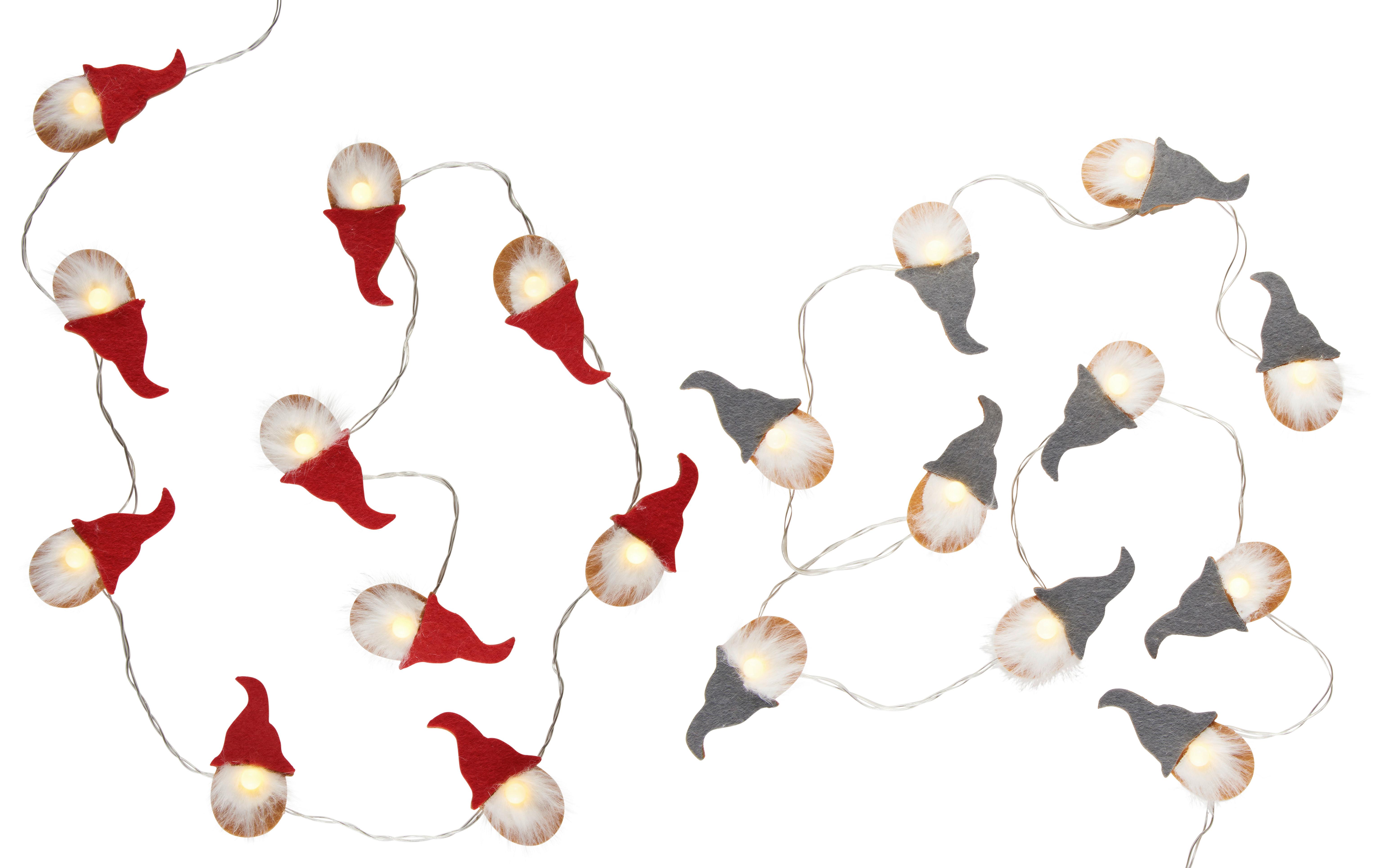 Fényfüzér Vincent - piros/fehér, Konventionell, textil (165cm) - Premium Living