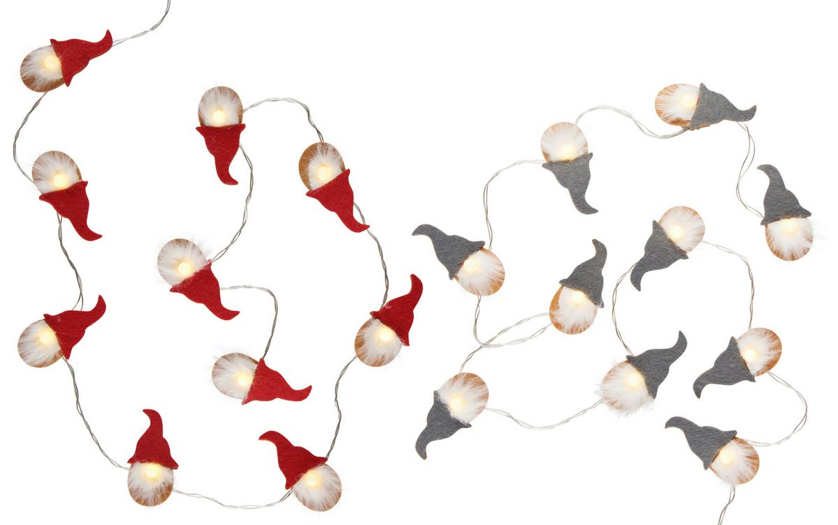 Fényfüzér Vincent - piros/fehér, Konventionell, textil (165cm) - Premium Living