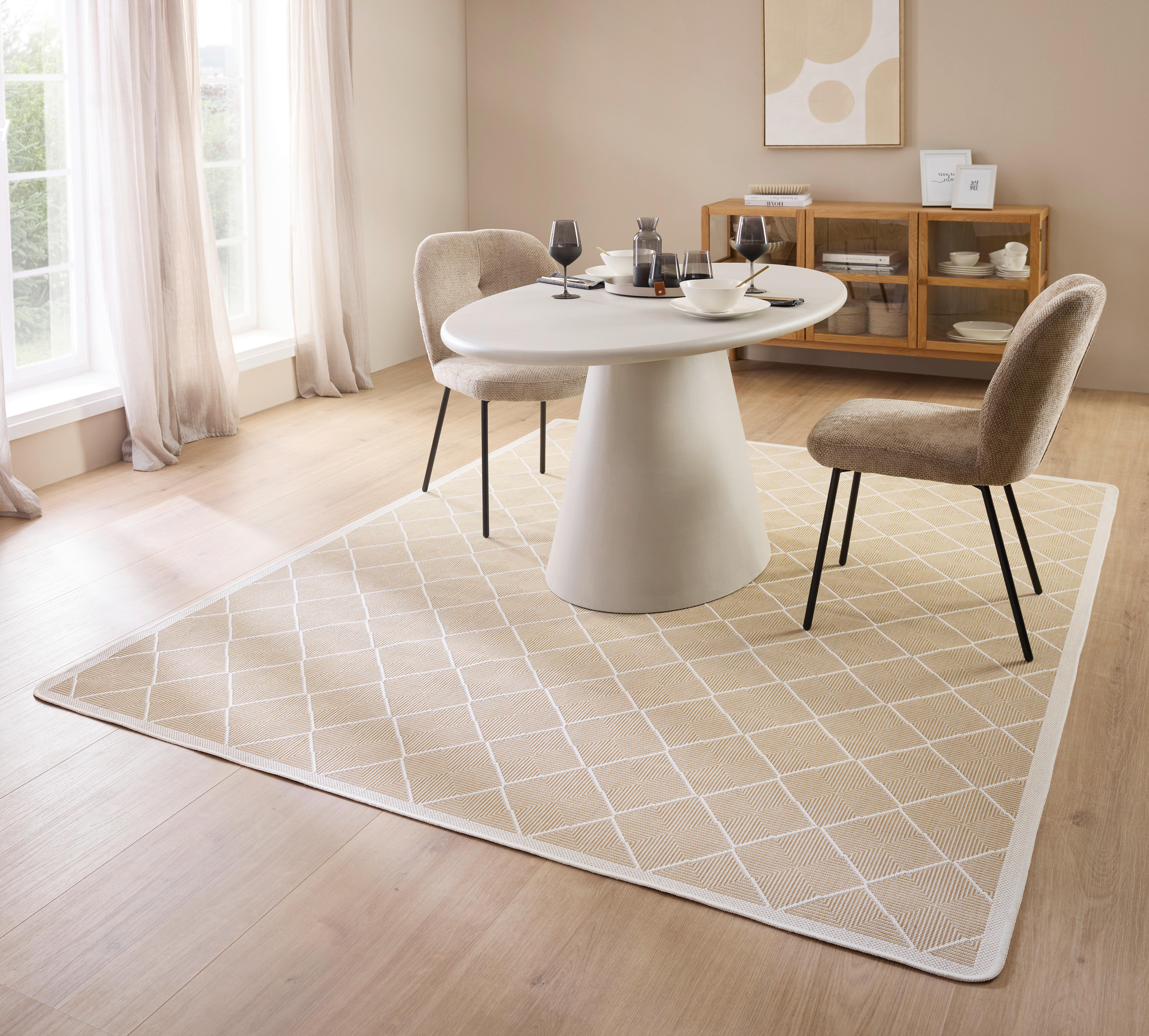VLAKGEWEVEN TAPIJT FJORA - Geel, Modern, Textiel (133/190cm) - Mömax