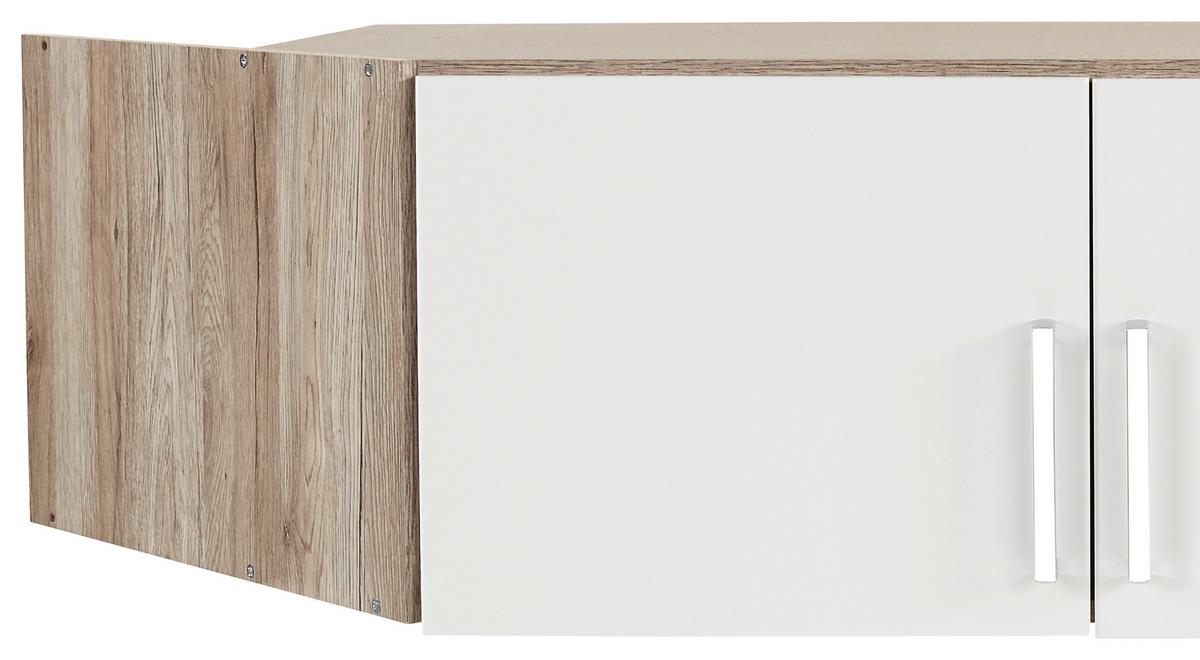 Dulap auxiliar superior Schrank Wien - alb/culoare lemn stejar, Konventionell, material pe bază de lemn (120/39/54cm)