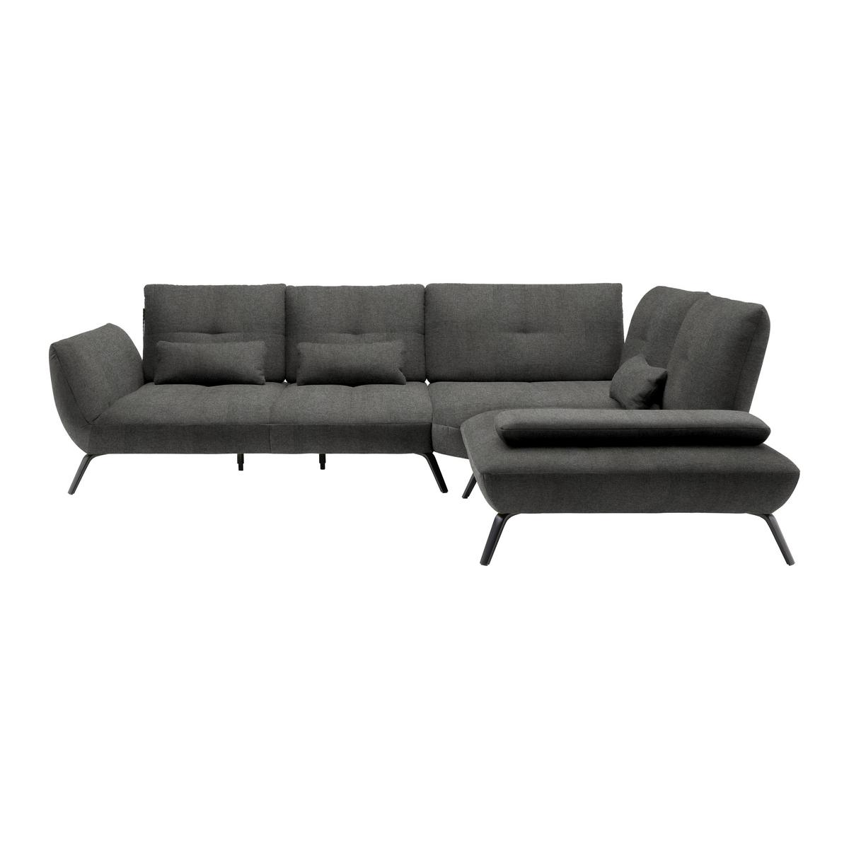 Wohnlandschaft Trendy Anthrazit - Anthrazit/Schwarz, MODERN, Holzwerkstoff/Textil (310/93/250cm) - Premium Living