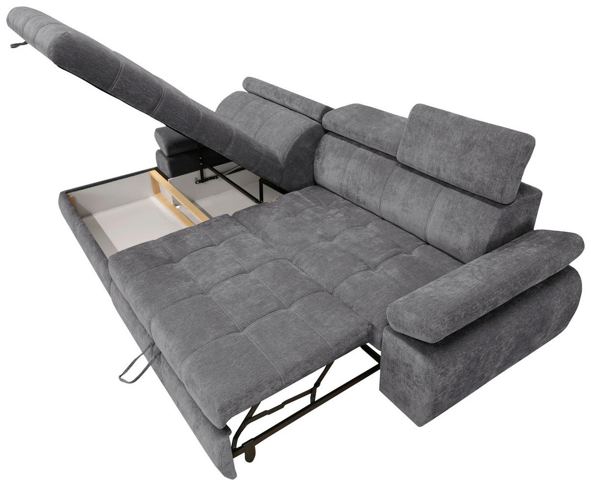 Kutna Garnitura Vegas - tamno siva/crna, Design, drvo/tekstil (173/294cm) - Modern Living