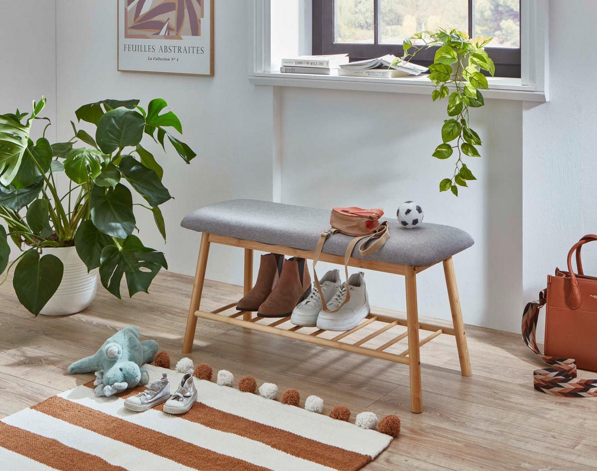 SITZBANK KLEINMÖBEL - Grau, Design, Holzwerkstoff/Textil (90/45/34cm) - MID.YOU