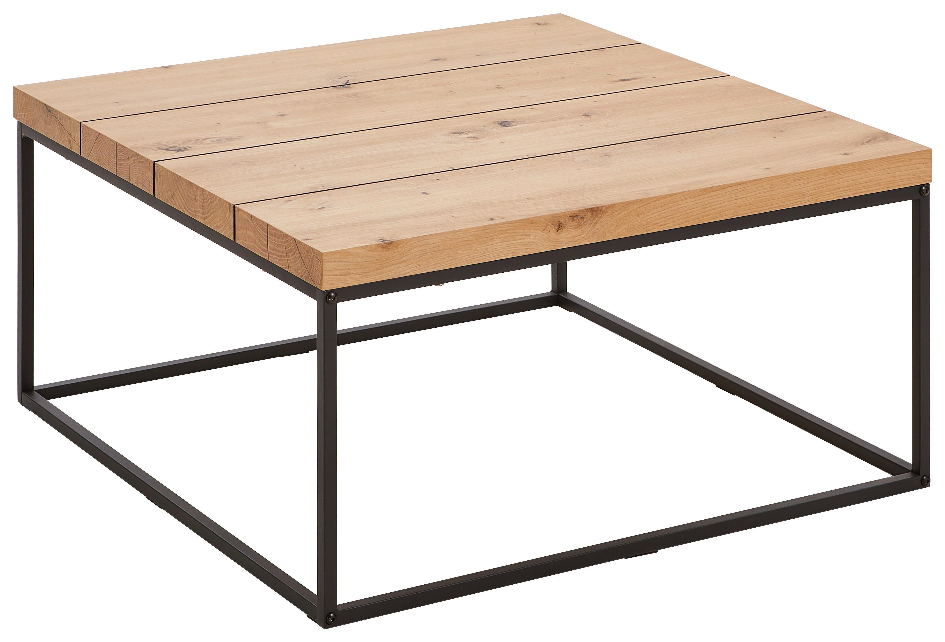 STOLIK KAWOWY BDCT902 - kolor dębowy/czarny, Design, materiał drewnopochodny/metal (80/40/80cm) - P & B