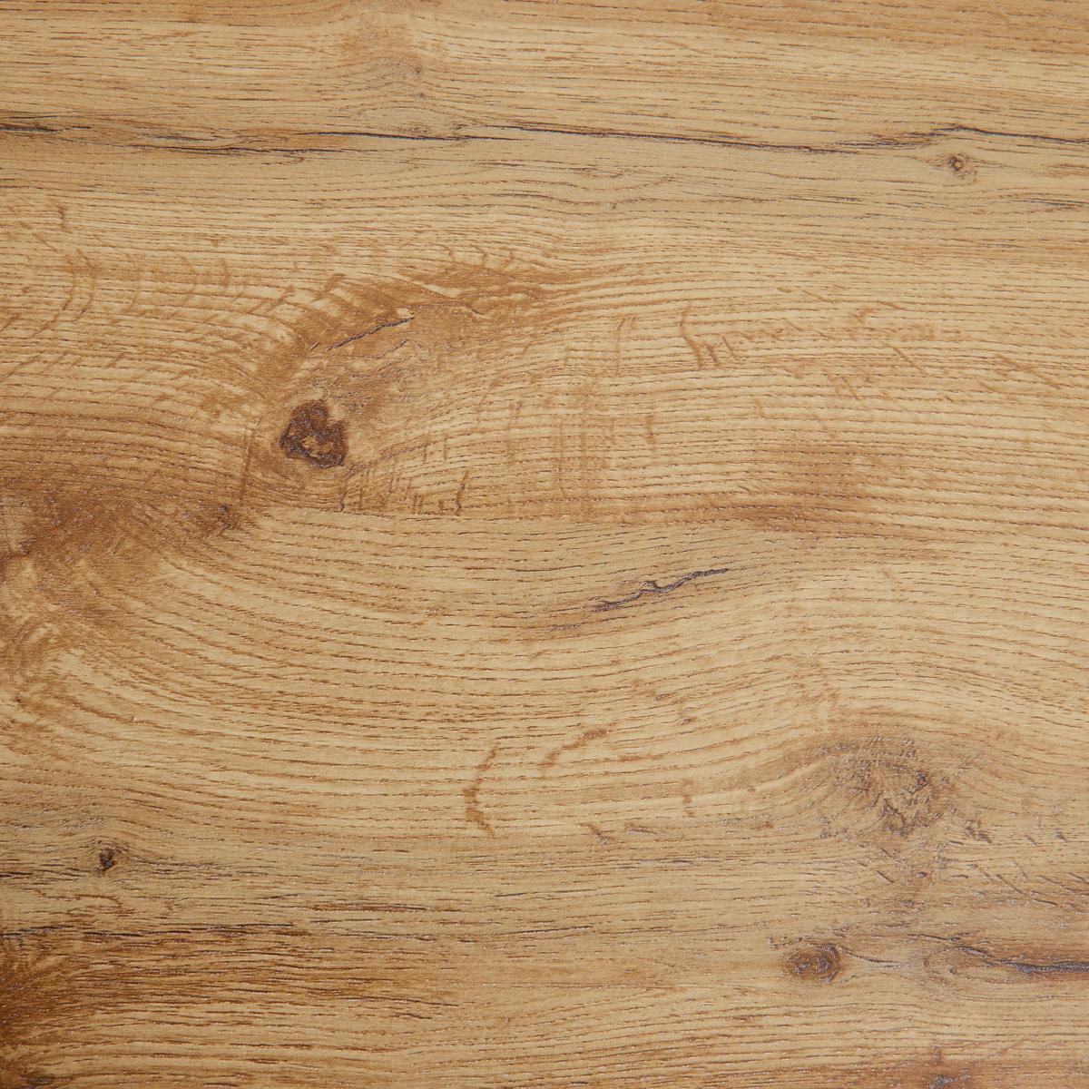 Esstisch Holz  "Klementin", ca. 180x90 cm - Edelstahlfarben/Eichefarben, Modern, Holzwerkstoff/Metall (180/76/90cm) - Bessagi Home