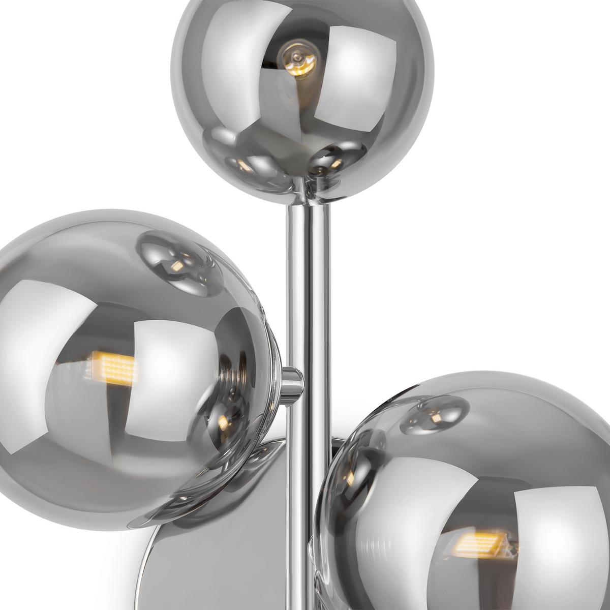 WANDLEUCHTE DALLAS - Chromfarben/Grau, Trend, Glas/Metall (26/20/12cm) - MAYTONI