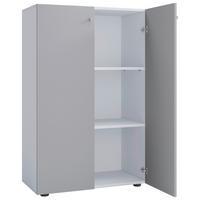Schuhschrank LONA Grau/Weiß ca. 70x110x39 cm - Silberfarben/Schwarz, Design, Holzwerkstoff/Kunststoff (70/110/39cm) - MID.YOU