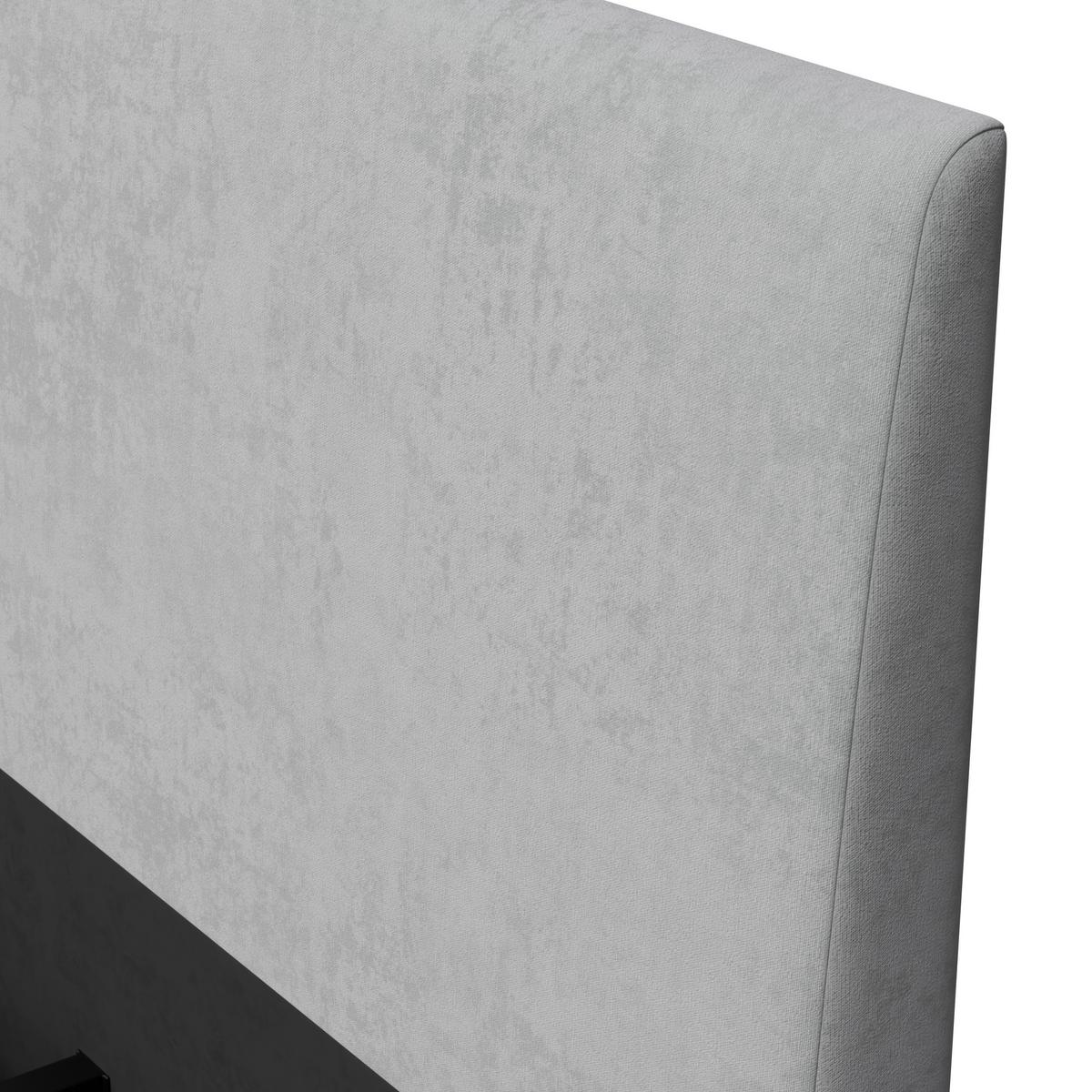 Oblazinjena Postelja Josef, Svetlo Siva, 160x200 - siva/črna, Moderno, kovina/tekstil (160/200cm) - Bessagi Home