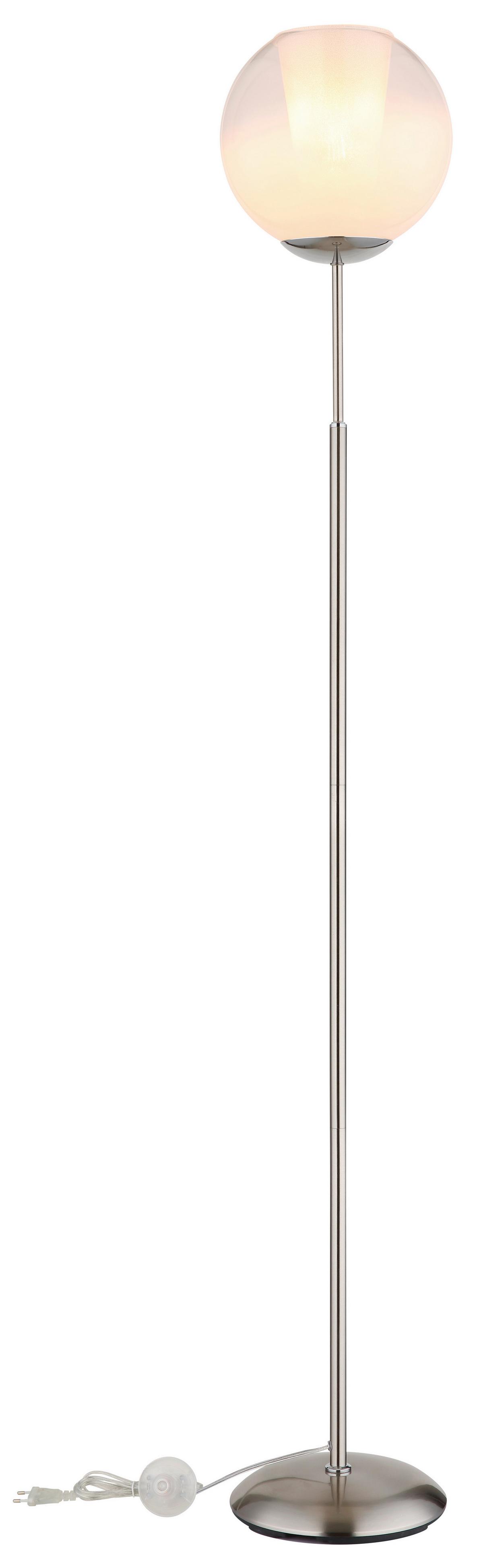 Podna Svjetiljka Barry - bijela/boje nikla, Basics, staklo/metal (25/154,5cm) - Globo