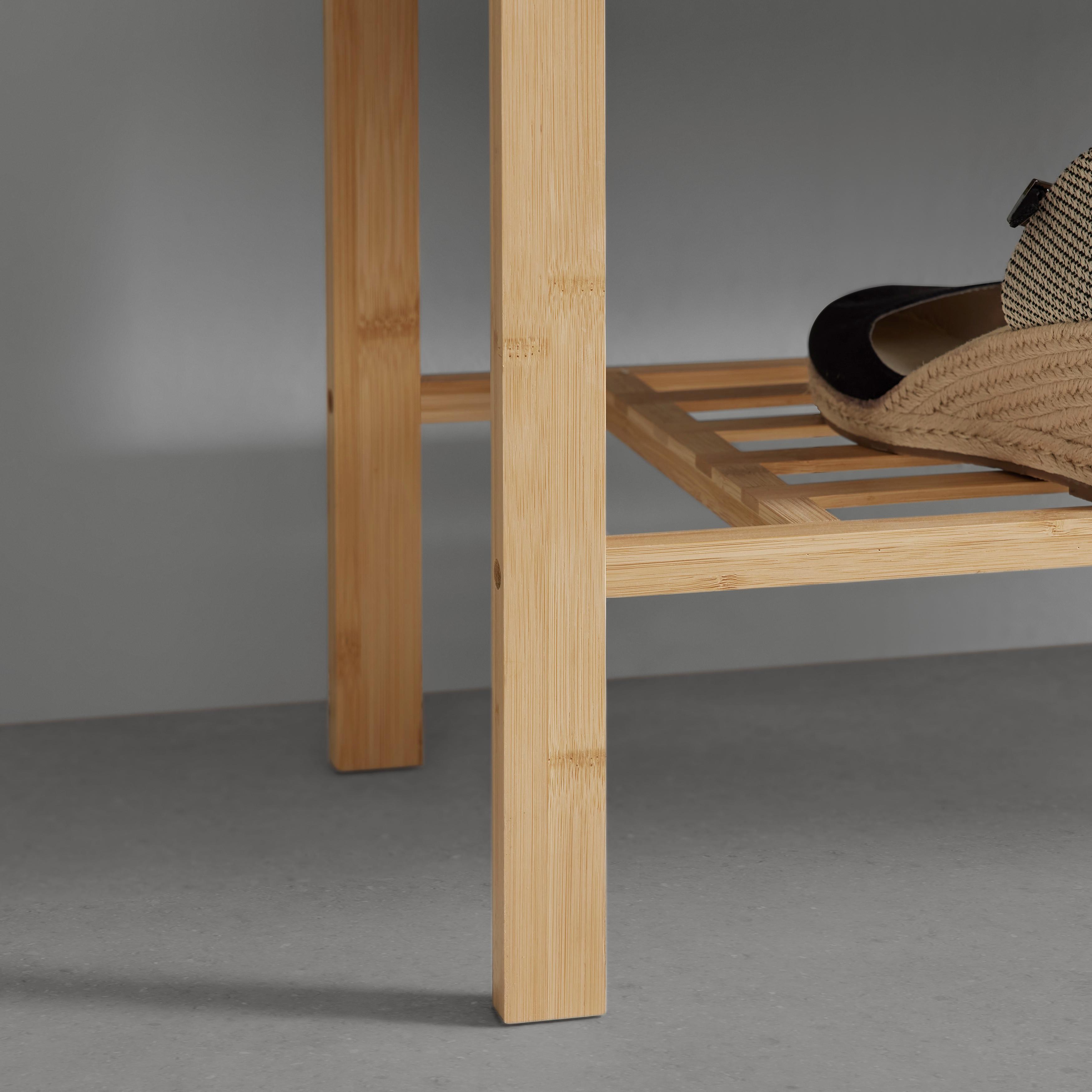 HALLBÄNK ADUA -SB- -EXKLUSIV- - vit/naturfärgad, Modern, trämaterial/textil (87/50/30cm) - Mömax