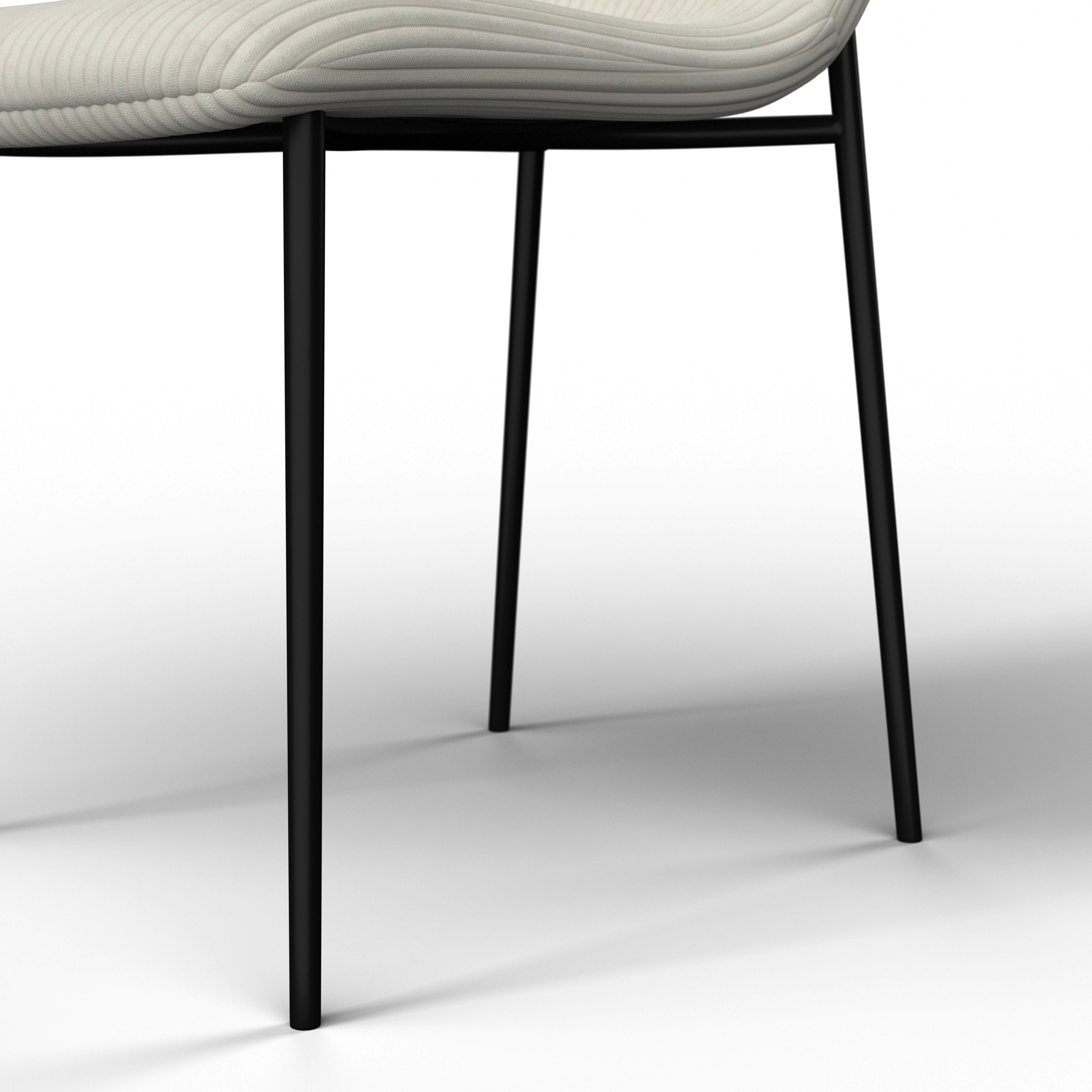 STOL AMY - beige/svart, Modern, metall/trä (45/85/55cm) - Bessagi Home