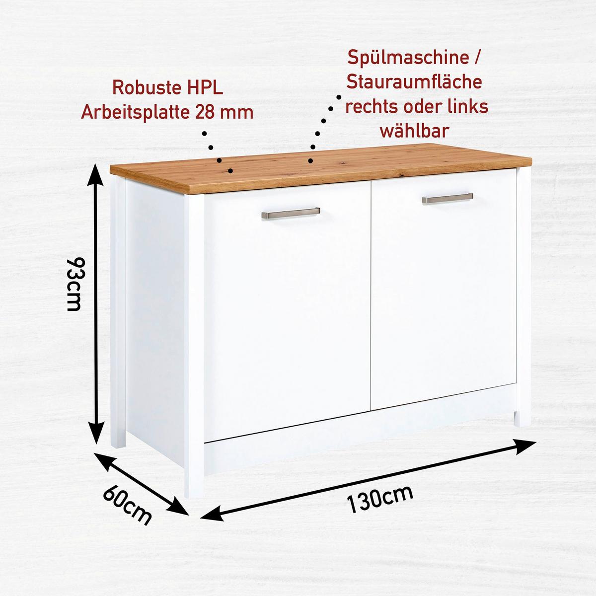 Küchenleerblock Bundle 9-Sorba o. Geräte Weiß - Silberfarben/Weiß, MODERN, Glas/Holzwerkstoff (430/227/60cm) - home24