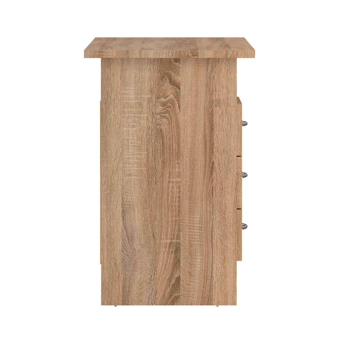 BIURKO FUNCTION PLUS - kolor dębowy/kolor srebrny, Modern, materiał drewnopochodny/tworzywo sztuczne (120,1/48,1/72,6cm) - MID.YOU