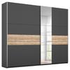 DULAP USI CULISANTE BORNEO - gri închis/culoare lemn stejar, Basics, sticlă/material pe bază de lemn (218/210/59cm) - Modern Living