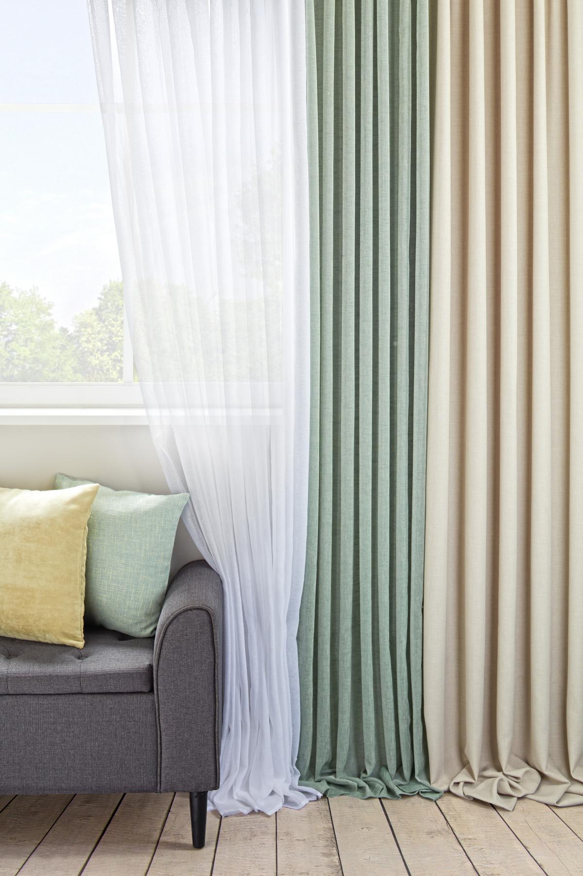 Fertigvorhang Leo in Sand ca. 135x255cm - Sandfarben, Textil (135/255cm) - Premium Living