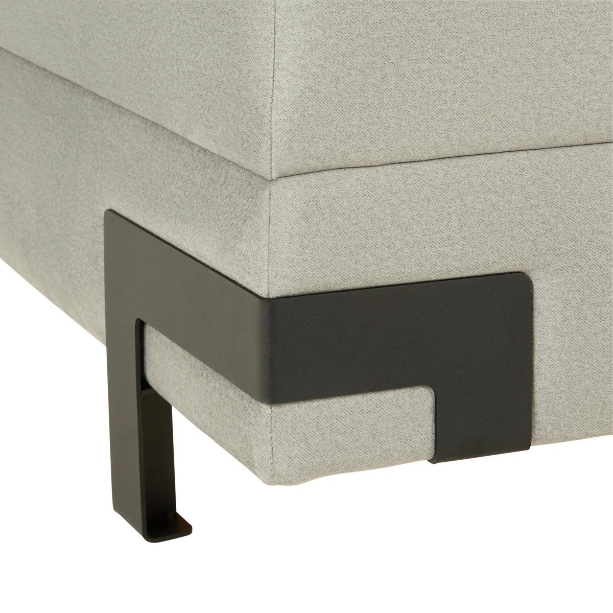 Boxspringbett Palio in Hellgrau ca. 180x200cm - Hellgrau/Schwarz, Konventionell, Textil/Metall (180/200cm) - Premium Living
