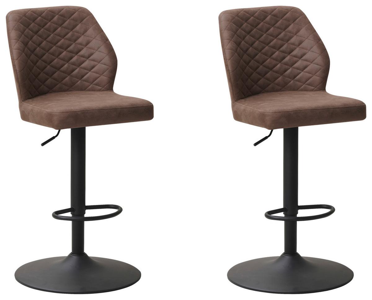 Barhocker-Set Grayson 2er-Set ca. 42x114 cm Taupe - Taupe/Schwarz, KONVENTIONELL, Textil/Metall (42/114/52cm) - MID.YOU