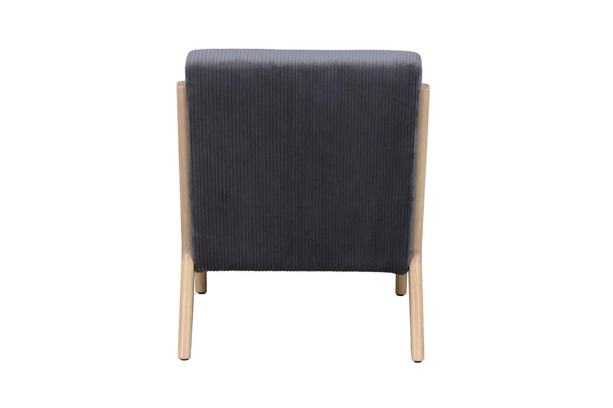 Sessel NOHR Grau, Cord - Braun/Grau, Basics, Holz/Textil (65/81/76cm) - MID.YOU