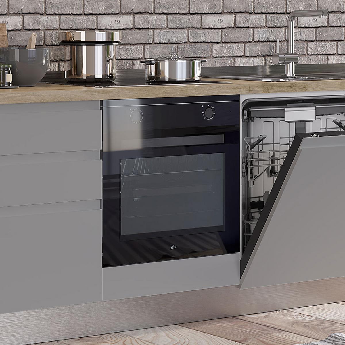 Blok Kuhinja S Aparatima Gilda Gola - bijela/siva, Moderno, drvni materijal/drvo (285/216/60cm) - Modern Living