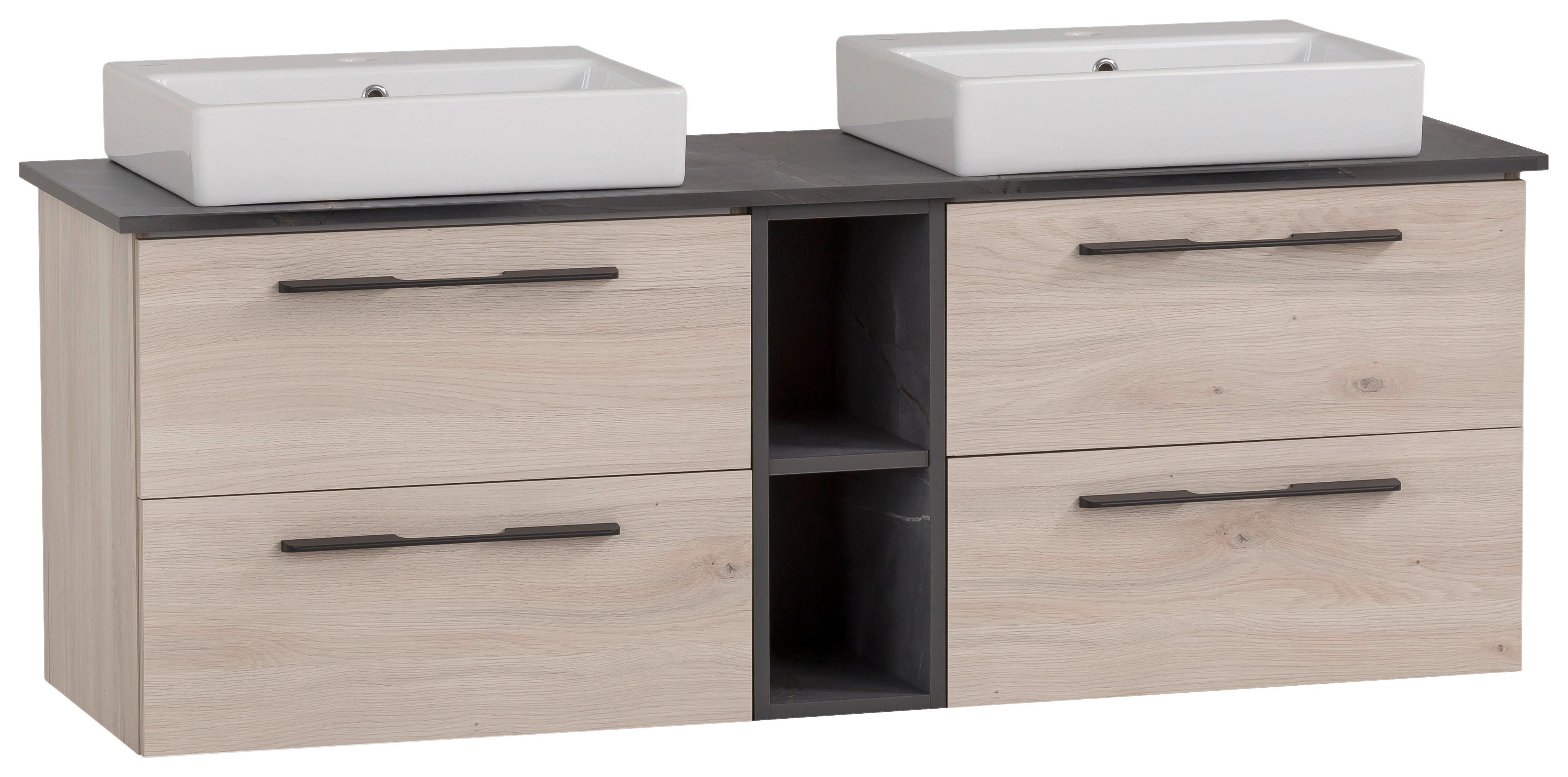 Umivalniška Enota Z Umivalnikom Maxim - bela/antracit, Moderno, kovina/leseni material (148,2cm) - Stylife