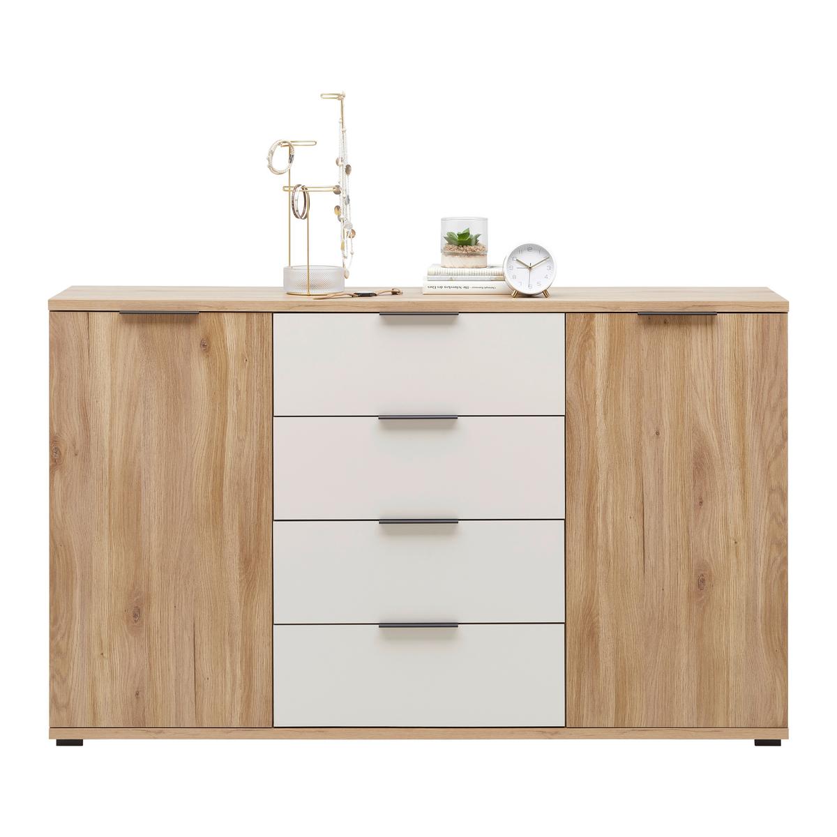 Kommode Rabina Eichefarben - Kaschmir/Eichefarben, Konventionell, Holzwerkstoff/Kunststoff (150/91/38cm) - Mömax