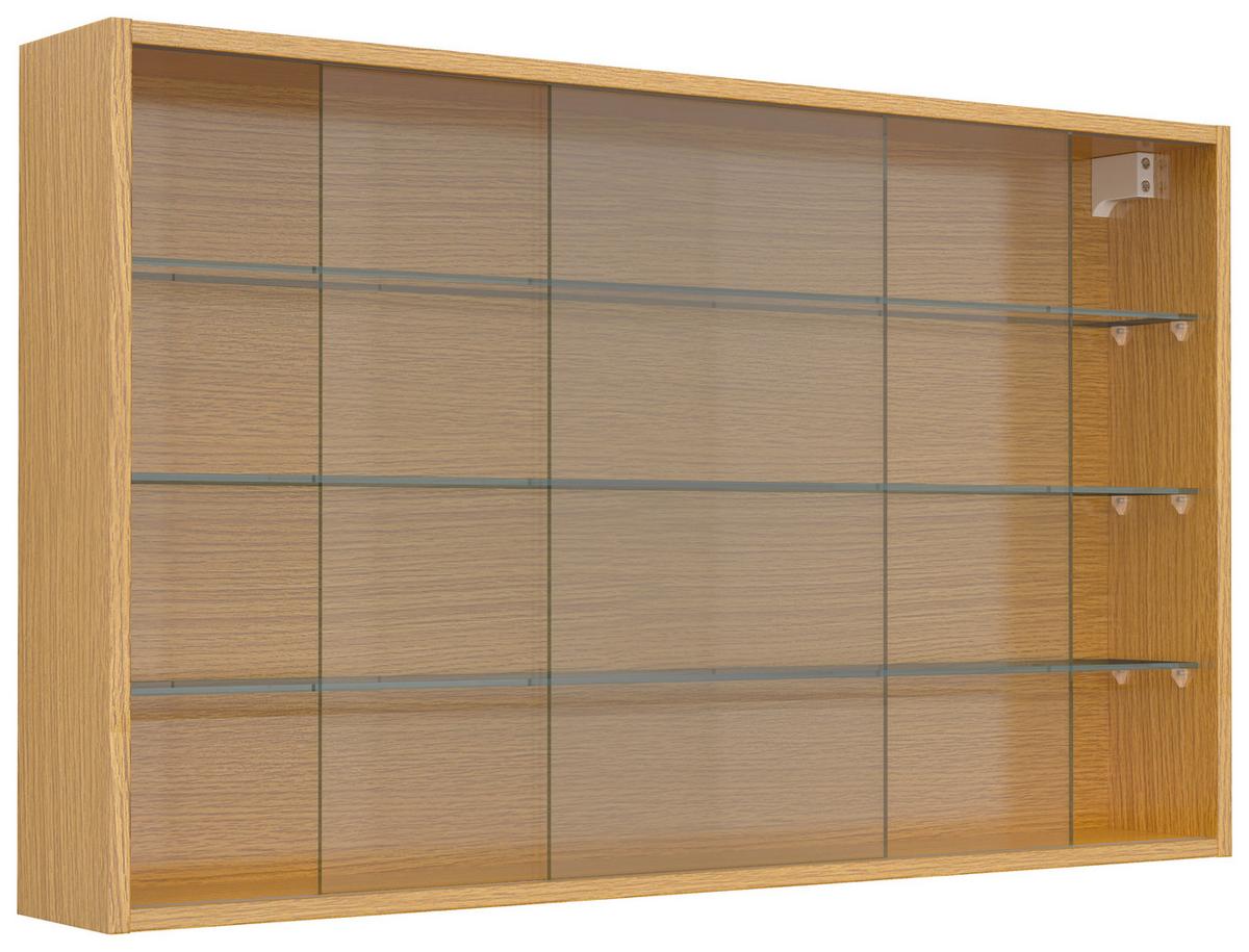 HÄNGEVITRINE DRIVALO XL - Honigeiche/Transparent, Design, Glas/Holzwerkstoff (100/60/15cm) - MID.YOU
