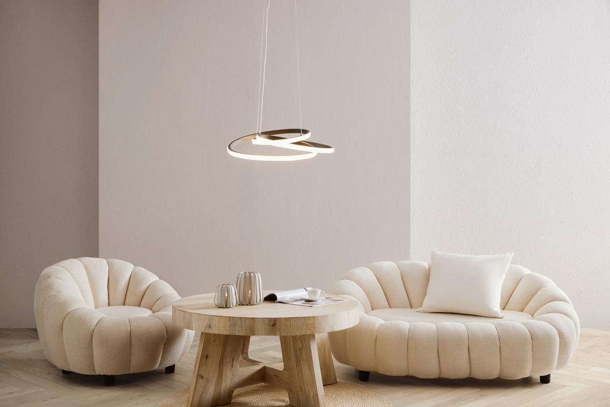 Lustră cu LED Mofer - negru, Modern, plastic/metal (50/120cm) - Premium Living