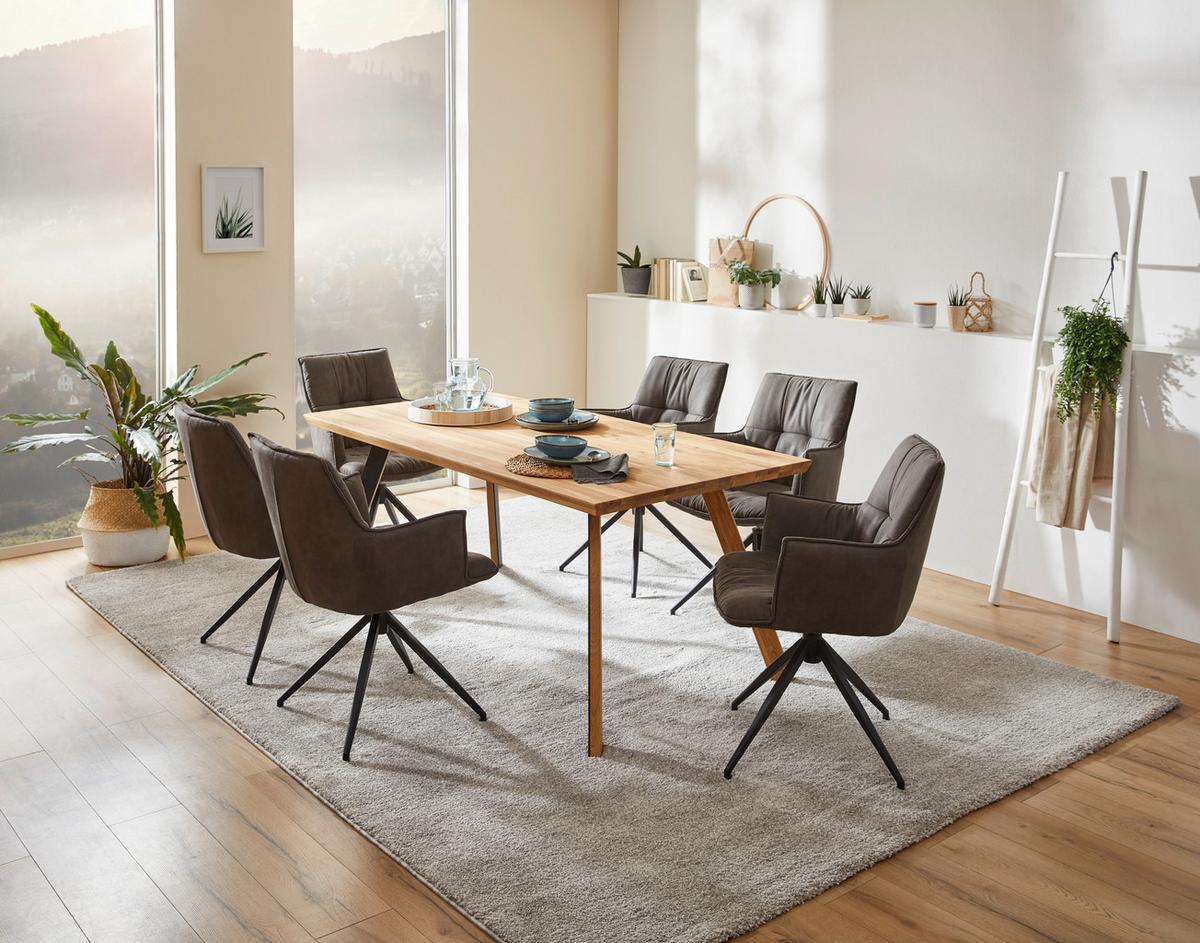 KRZESŁO Z PODŁOKIETNIKAMI OSAKA - czarny/ciemnoszary, Design, metal/tkanina (59/89,5/63cm) - Novel