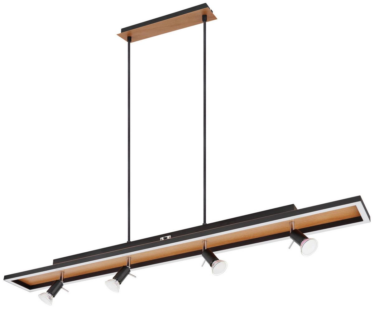 Viseča Led-svetilka Morrie - črna/opal, Basics, kovina/umetna masa (116/12/120cm) - Globo
