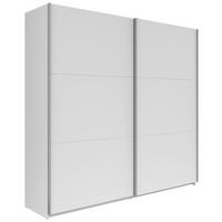 Schwebetürenschrank Saturn in Weiß ca. 218x210x59cm - Silberfarben/Weiß, KONVENTIONELL, Holzwerkstoff/Metall (218/210/59cm) - Mömax