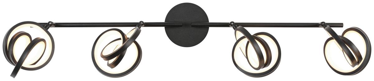 Led Spotlámpa Rundi - fekete, Modern, műanyag/fém (83/12/18cm) - Modern Living