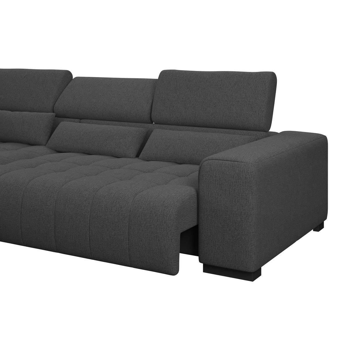 Kutna Garnitura Matera - boje grafita/crna, Trend, tekstil/drvo (226/311cm)