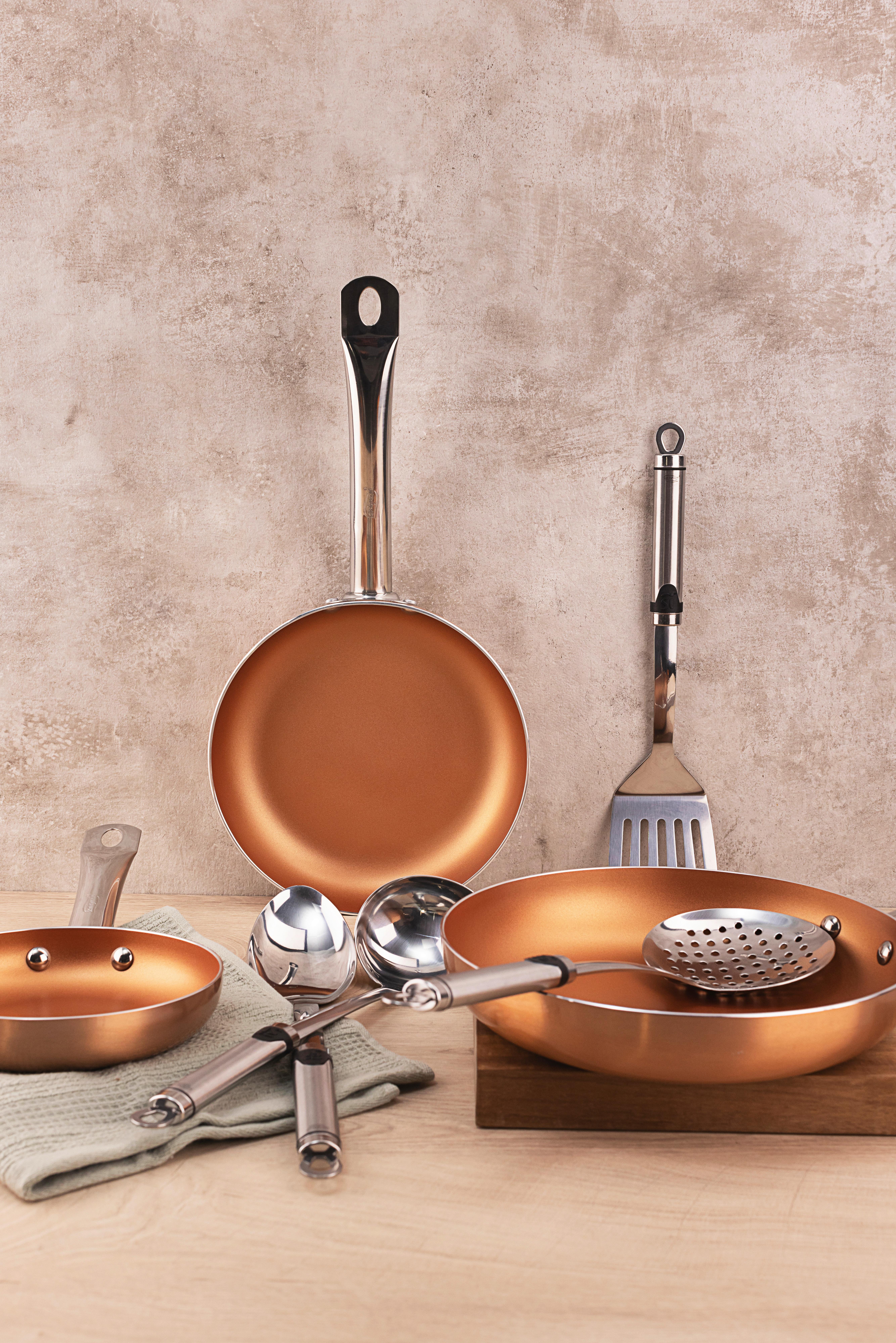 Pfannenset Marike, 7-teilig - Silberfarben/Kupferfarben, MODERN, Metall